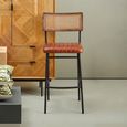 Buffalo Bar Chair - Tan - Leather with Black Metal