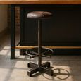Buffalo Barstool - Set of 2 - Round - Antique Blue - Leather
