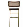 Buffalo Bar Chair - Black - Leather with Gold Metal