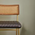 Buffalo Bar Chair - Black - Leather with Gold Metal