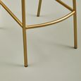 Buffalo Bar Chair - Black - Leather with Gold Metal
