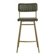 Buffalo Bar Chair - Green - Leather with Gold Metal