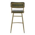 Buffalo Bar Chair - Green - Leather with Gold Metal