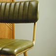 Buffalo Bar Chair - Green - Leather with Gold Metal