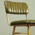 Buffalo Bar Chair - Green - Leather with Gold Metal