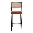 Buffalo Bar Chair - Tan - Leather with Black Metal