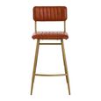 Buffalo Bar Chair - Tan - Leather with Gold Metal Frame