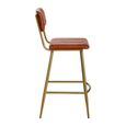 Buffalo Bar Chair - Tan - Leather with Gold Metal Frame