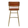Buffalo Bar Chair - Tan - Leather with Gold Metal Frame