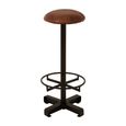 Buffalo Barstool - Set of 2 - Round - Brown - Leather