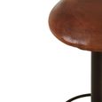 Buffalo Barstool - Set of 2 - Round - Brown - Leather