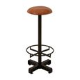 Buffalo Barstool - Set of 2 - Round - Light Brown - Leather