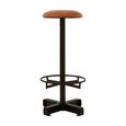 Buffalo Barstool - Set of 2 - Round - Light Brown - Leather