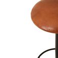 Buffalo Barstool - Set of 2 - Round - Light Brown - Leather