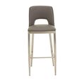 Gilden Bar Chair - Grey Faux Leather with Metal Legs