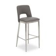 Gilden Bar Chair - Grey Faux Leather with Metal Legs