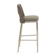 Gilden Bar Chair - Grey Faux Leather with Metal Legs