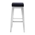 Horizon Barstool - Black Velvet Fabric with Silver Metal