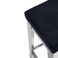 Horizon Barstool - Black Velvet Fabric with Silver Metal