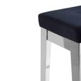 Horizon Barstool - Black Velvet Fabric with Silver Metal