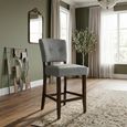 Oakridge Counter Stool - Set of 2 - Grey Fabric - Dark Oak
