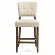 Oakridge Counter Stool - Set of 2 - Beige Bison Fabric - Dark Oak