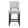 Oakridge Counter Stool - Set of 2 - Beige Fabric - Dark Oak
