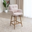 Cotswold Counter Stool - Set of 2 - Blush Pink - Fabric and Wood