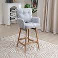 Cotswold Counter Stool - Set of 2 - Grey - Fabric and Wood