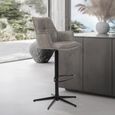 Jacob Barstool - Set of 2 - Adjustable Gas Lift - Grey and Black - Faux Leather and Metal