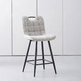 Symphony Counter Stool - Set of 2 - Biscuit and Black - Fabric and Metal