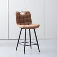 Symphony Counter Stool - Set of 2 - Rust and Black - Fabric and Metal