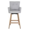 Cotswold Counter Stool - Set of 2 - Grey - Fabric and Wood