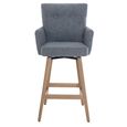 Cotswold Counter Stool - Set of 2 - Storm Teal - Fabric and Wood