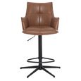 Jacob Barstool - Set of 2 - Adjustable Gas Lift - Tan and Black - Faux Leather and Metal