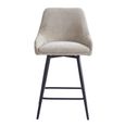 Oscar Counter Stool - Set of 2 - Biscuit and Black - Fabric and Metal