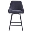 Oscar Counter Stool - Set of 2 - Graphite and Black - Fabric and Metal