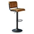 Paris Barstool - Set of 2 - Adjustable Gas Lift - Rust and Black - Fabric and Metal