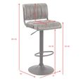 Paris Barstool - Set of 2 - Adjustable Gas Lift - Rust and Black - Fabric and Metal