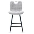 Symphony Counter Stool - Set of 2 - Biscuit and Black - Fabric and Metal