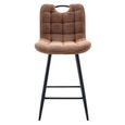 Symphony Counter Stool - Set of 2 - Rust and Black - Fabric and Metal