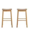 Clearance - Barlow Barstool - Set of 2 - Without Back - Matt Oak - FSS17373