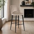 Tabitha Barstool - Trendy Nature and Black - Fabric and Metal
