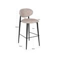 Dantes Barstool - Natural Geo and Black - Fabric and Metal