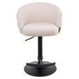 Nikki Swivel Barstool - Curved Back - Adjustable Height - Biscotti and Black - Fabric and Metal
