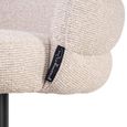 Nikki Swivel Barstool - Curved Back - Adjustable Height - Biscotti and Black - Fabric and Metal