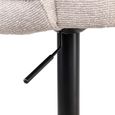 Nikki Swivel Barstool - Curved Back - Adjustable Height - Biscotti and Black - Fabric and Metal