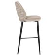 Tabitha Barstool - Trendy Nature and Black - Fabric and Metal
