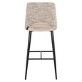 Tabitha Barstool - Trendy Nature and Black - Fabric and Metal