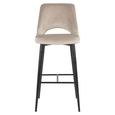 Tabitha Barstool - Trendy Nature and Black - Fabric and Metal